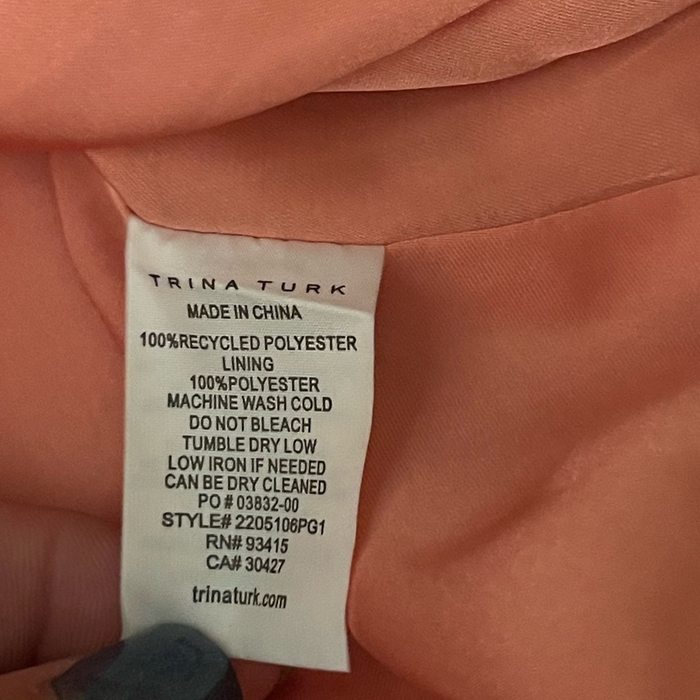 Trina Turk ruffled short sleeve wrap top, size Small - Picture 6 of 7